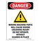 Signmission OSHA Danger Sign, Moving Machine Parts, 10in X 7in Rigid Plastic, 7" W, 10" H, Portrait OS-DS-P-710-V-1452 - alternate 1